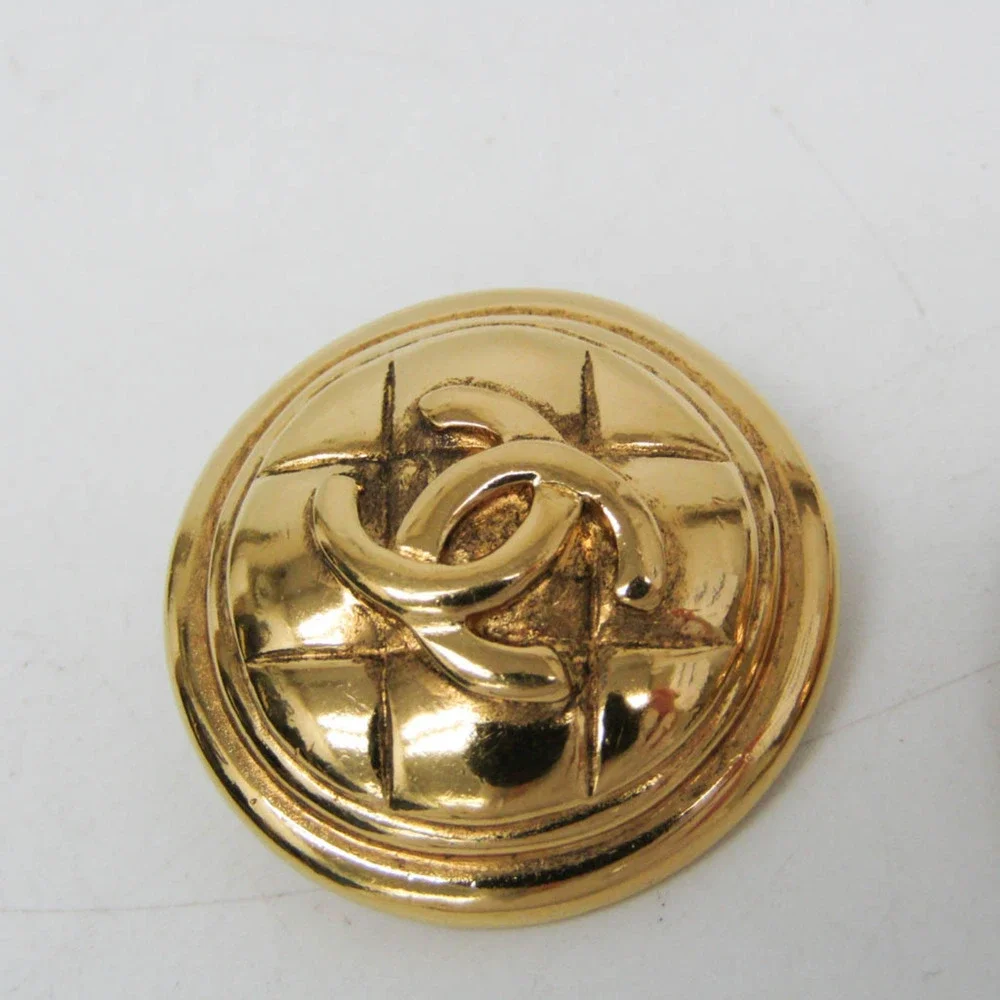 CHANEL Vintage Gold Logo Earrings